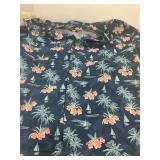 Habit Tropical Print Fishing Shirt Navy Blue Large