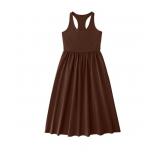 Ribbed Tank Dress Brown