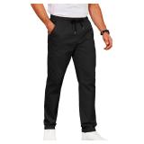 Coofandy Stretchy Twill Casual Pants Black XXL