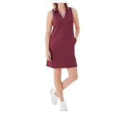 Sandwash Pique Polo Dress Burgundy XXL