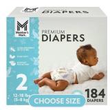 Premium Baby Diapers Size 2 184ct