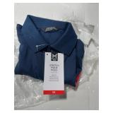 Stretch Pique Polo Shirt Navy Blue Size XS