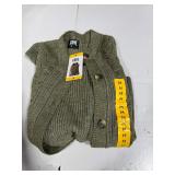 Frye Cable Knit Sleeveless Cardigan Vest M Olive