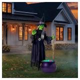 5 Ft. Animated Floating Witch Halloween Decor