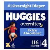 Huggies Overnites Size 4 Diapers 116ct 2pk