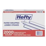 Hefty Jumbo Translucent Wrapped Straws 10.25...
