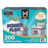 Power Flex 13-Gallon Tall Kitchen Trash Bags 200ct
