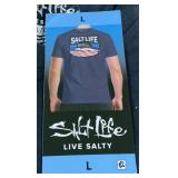 Salt Life Live Salty Graphic T-Shirt Navy Large