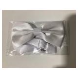 Classic White Satin Pre-Tied Bow Tie
