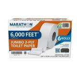 Marathon 1105514 Jumbo Toilet Paper 2-Ply 6pk