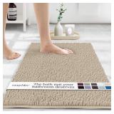 Mayshine Chenille Bath Mat 27.5x47 Inch Beige