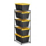 -Tier Storage Tote Rack 23.2x31x69.5in
