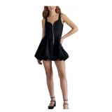 Betsey Johnson Sleeveless Zip-Front Dress Large