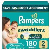 Pampers Swaddlers Diapers Size 2 180ct