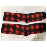 Red and Black Buffalo Plaid Crew Socks