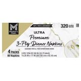 Ultra Premium 3-Ply Dinner Napkins Red 8x8 in