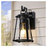 GEPOW Outdoor Wall Lantern Seeded Glass 10.6 H