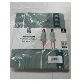 DreamMark Notch Collar Pajama Set Green 3XL