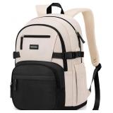Windars 15.6 Inch Laptop Backpack Black Beige