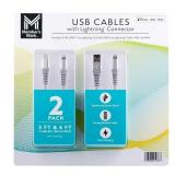 Lightning Connector USB Charge and Sync Cables 3ft