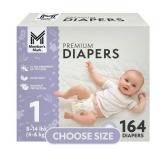 Premium Baby Diapers Size 1 164ct