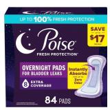Poise Incontinence Pads 8 Drop Overnight 84ct