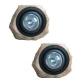 Deck Impressions Sandstone Solar Rock Lights 2pk