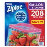 Ziploc Gallon Storage Bags 208ct 4pk