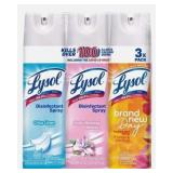 Lysol Disinfecting Spray 3pk Crisp Linen  Scents