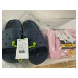 Mixed Lot Of Crocs Slides And Spalding Shorts