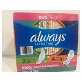 Always Ultra Thin Pads 74ct Duo Pack