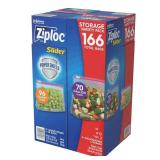 Ziploc Slider Storage Bags Quart  Gallon 166ct