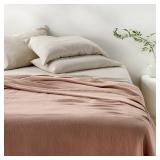 Casaluna Bamboo Matelasse Blanket King Adobe Clay