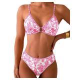Fanuerg Floral Triangle Bikini Set XL