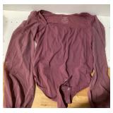 PinkmStyle Mauve Long Sleeve Bodysuit Size Large