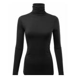 Fashionolic Turtleneck Long Sleeve Top Black M