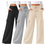 LessonZoo Girls Cargo Sweatpants Medium 3pk
