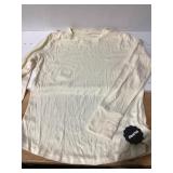Hwkey Long Sleeve Crew Neck Shirt Cream Size M