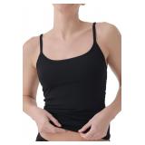 Pact Organic Cotton Shelf Bra Camisole Black Small
