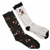 Disney Mickey Mouse Crew Socks Size 10-13 2pk
