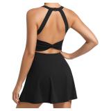 Jafinsy Womens Athletic Tennis Dress Black Medium