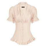 Scarlet Darkness Victorian Blouse Flesh Color XL