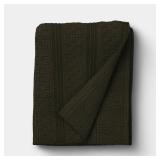 Threshold 50x60 Dimensional Knit Throw Green
