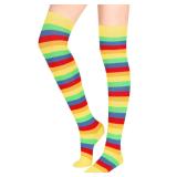 Benefeet Sox Rainbow Striped Thigh High Socks