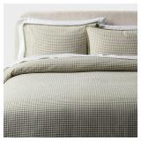 Threshold King Gingham Duvet and Sham Set Moss
