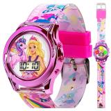 Accutime Barbie Kids Digital LCD Watch Pink