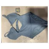 Sun Shore Ribbed One-Piece Swimsuit Blue Size M