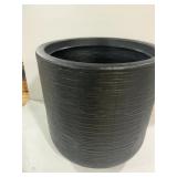 Modern Black Textured Round Planter Pot