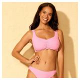 Shade  Shore Ribbed Shirred Bralette Bikini DDD