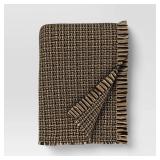 Threshold Woven Throw Blanket CreamBlack